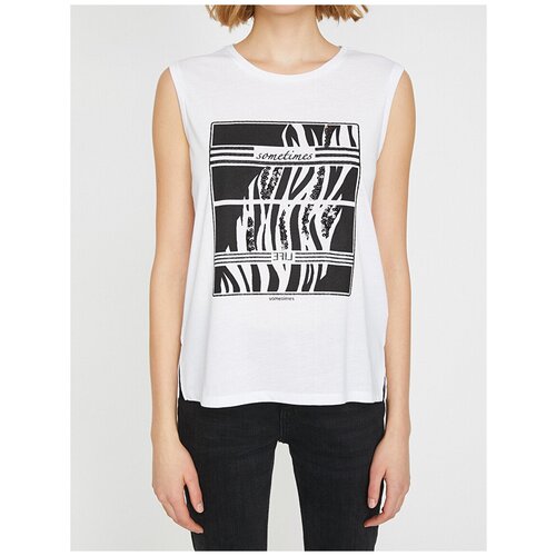 фото Майка koton women, 9yak33840ek, цвет: off white, размер: l
