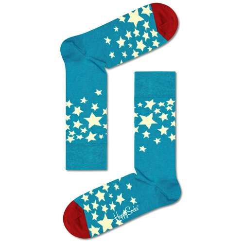 Носки Happy Socks, размер 41-46, синий, коричневый, мультиколор, бирюзовый