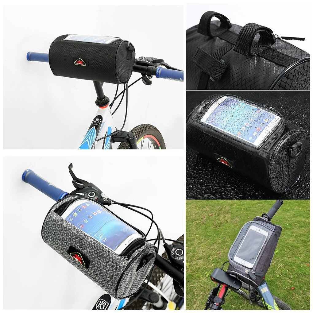Компактная сумка на руль велосипеда с водонепроницаемым чехлом для телефона