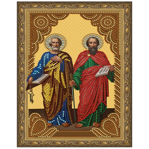 Алмазная 5D мозаика Molly 20х30 см с нанесенной рамкой Святые Апостолы Петр и Павел