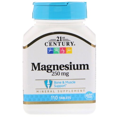 Таблетки 21st Century Magnesium, 150 г, 250 мл, 250 мг, 110 шт.