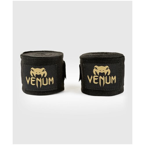 Бинты для бокса Venum Kontact 4m черный/золотой бинты боксерские venum kontact 2 5м камуфляж