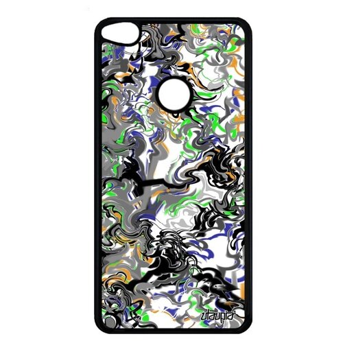 фото Ударопрочный чехол для смартфона // huawei p8 lite 2017 // "мраморный фон" дизайн узор, utaupia, серый металлик