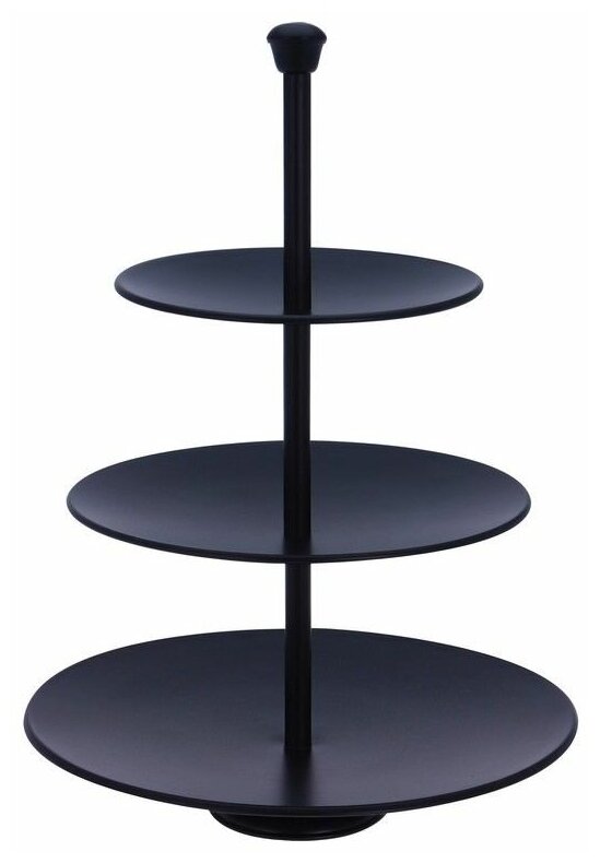 Подставка для пирожных элегантный стиль трёхъярусная, чёрная, 25х37 см, Koopman International