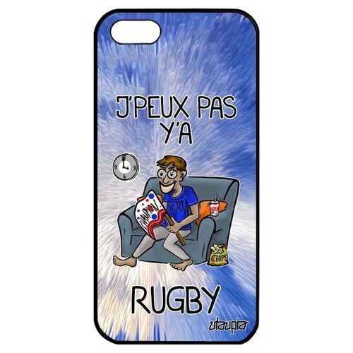 фото Противоударный чехол на телефон // iphone 5 5s se (2016) // "не могу - смотрю регби!" повод юмор, utaupia, голубой