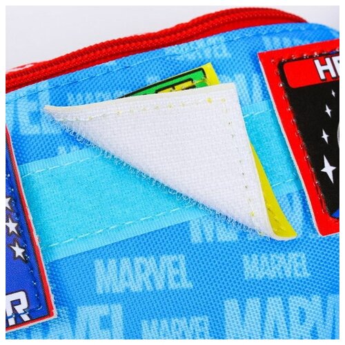 фото Сумка поясная "мстители. марвел", голубая, на липучках marvel