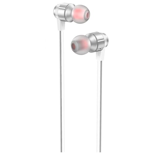 Наушники внутриканальные HOCO M85 Platinum пластик силикон микрофон кнопка ответа регулятор громкости кабель AUX цвет серебряный 55900₽