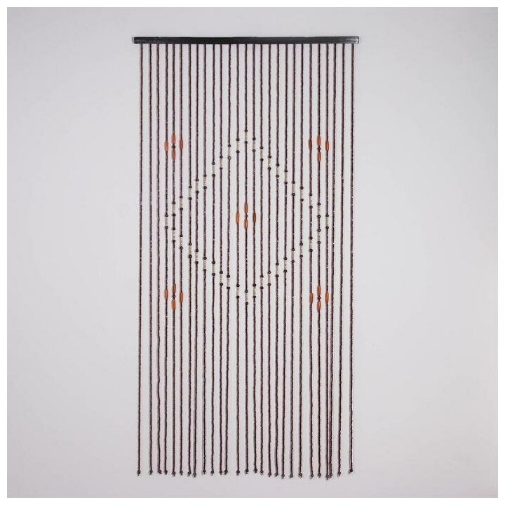 Занавеска декоративная «Ромб», 90×175 см, 27 нитей, дерево - фотография № 1