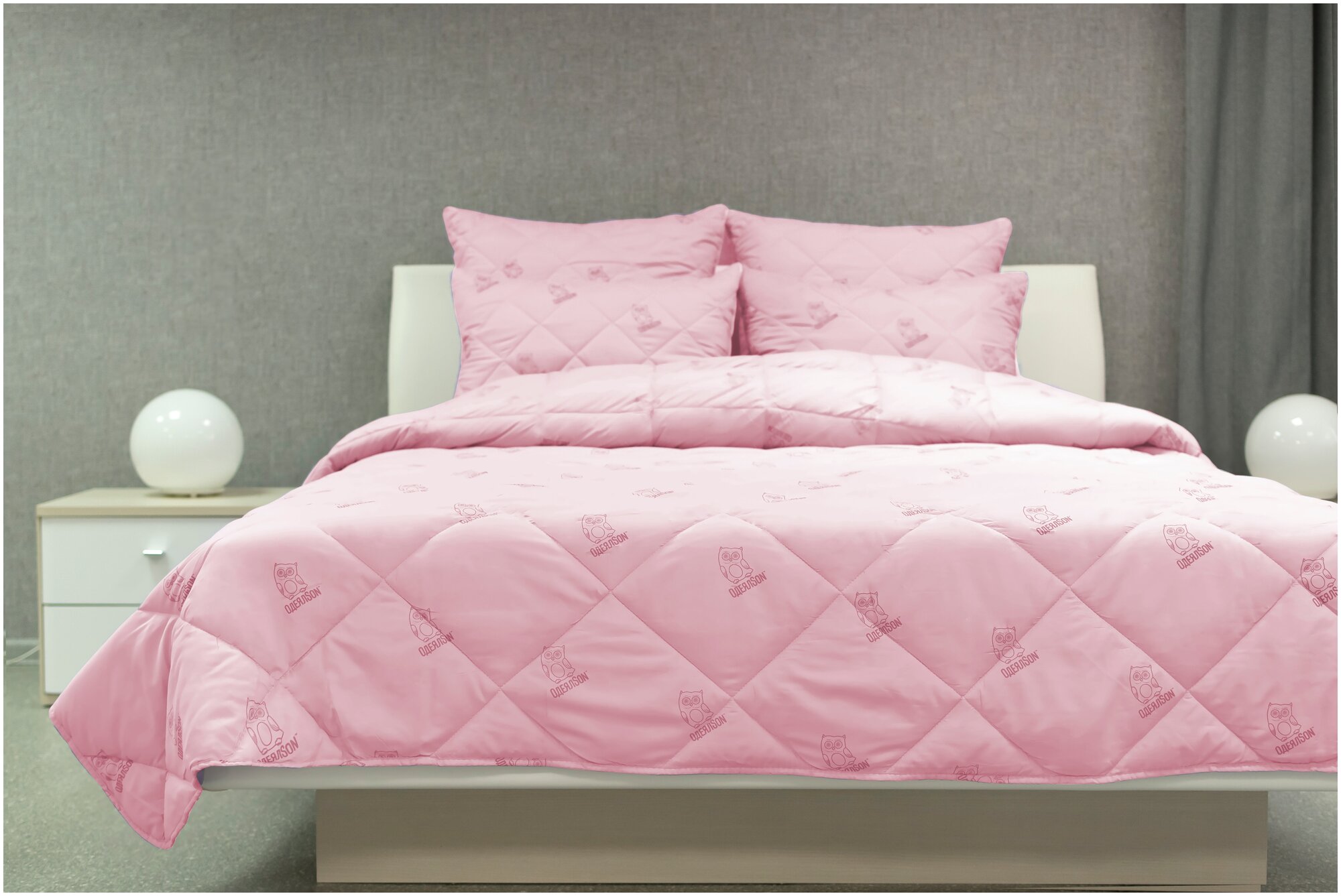 Одеяло розовое 2 спальное Стеганое 172х205 ТМ "ОдеялSon" серия Сова / Мягкий сон / в подарок - фотография № 8