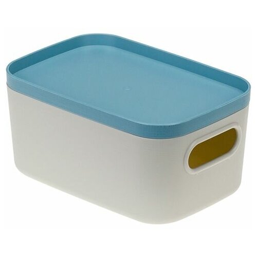 фото Ящик для хранения с крышкой инфинити 14х7х9,5 см (серо-голубой) (м2344) (idea) idea (м-пластика)