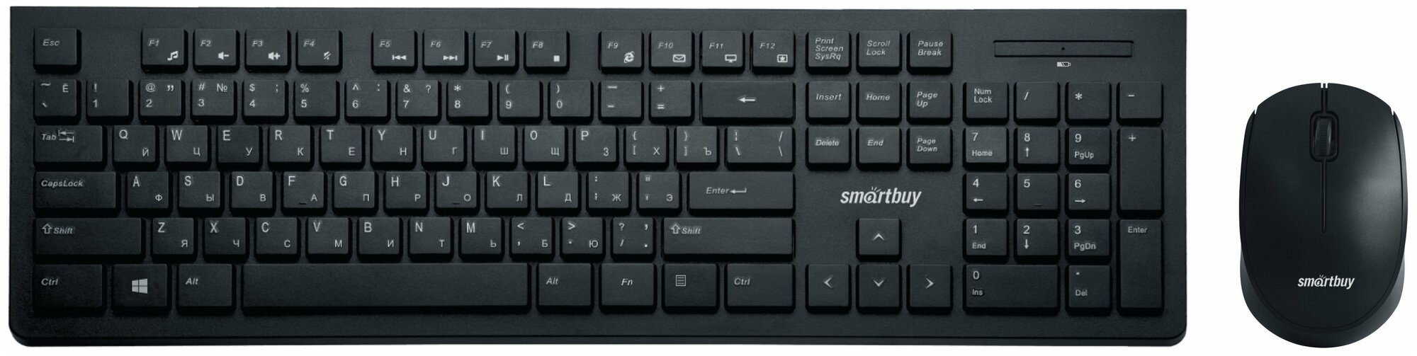 Комплект клавиатура+мышь мультимедийный Smartbuy 206368AG черный (SBC-206368AG-K)