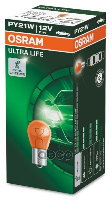 Лампа Py21w 12V-21W (Bau15s) Ultra Life Osram арт. 7507ULT