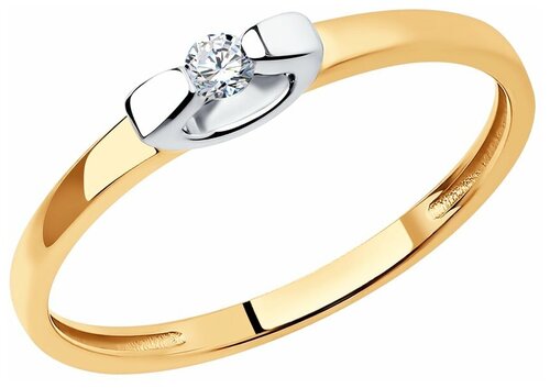 Кольцо Diamant, красное золото, 585 проба, бриллиант, размер 16.5