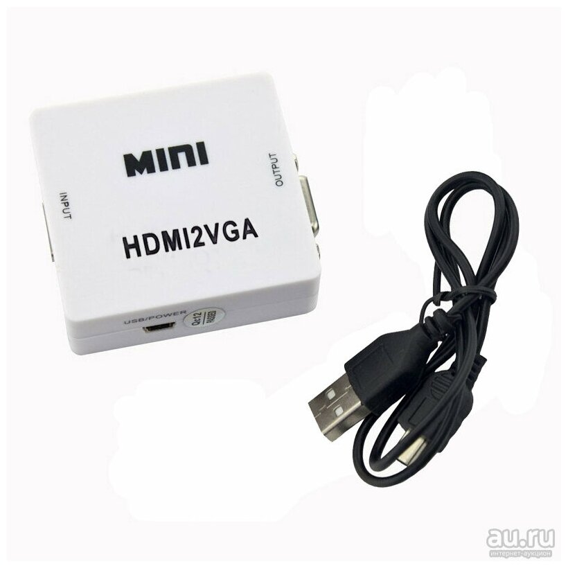 HDMI -> VGA + Audio выход с активным питанием USB
