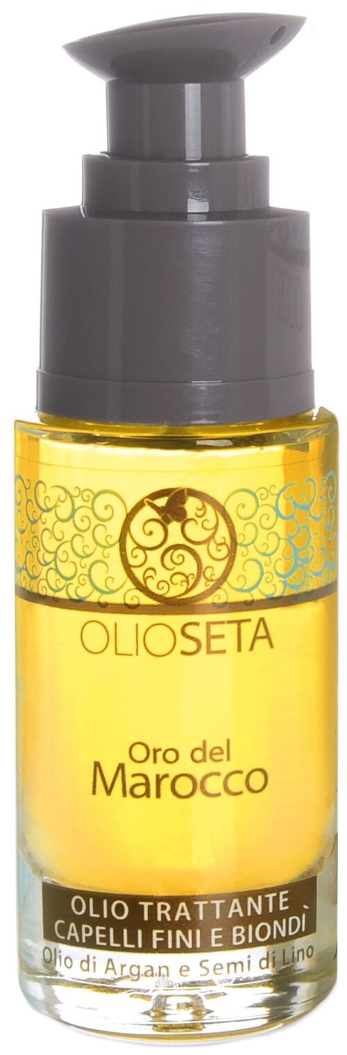 Barex Olioseta Oro del Marocco Масло блонд-уход с маслом арганы и маслом семян льна для волос, 140 г, 30 мл, бутылка