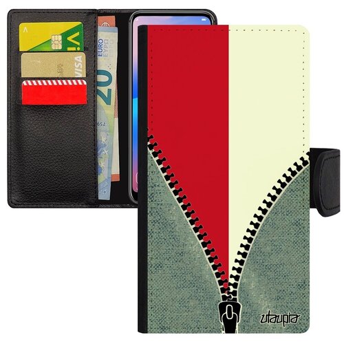 фото Противоударный чехол книжка для // apple iphone xs // "флаг монако на молнии" дизайн патриот, utaupia, серый