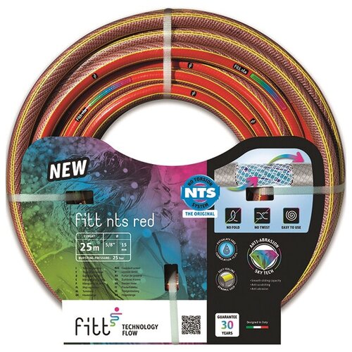 Шланг поливочный FITT Nts red армированный противоскручивающийся 3/4