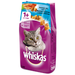 Корм Whiskas сухой корм для взрослых кошек «Вкусные подушечки с нежным паштетом. Аппетитный обед с лососем» (1,9 кг) - изображение