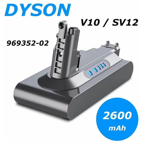 Аккумуляторная батарея для пылесосов Dyson V10 / SV12 (Absolute, Cyclone, Animal, Motorhead, Total Clean), 25.2V, 2600 mAh vacuum cleaner charging wall docking station storage bracket brush stand holder for dyson v10 sv12 cyclone animal absolute