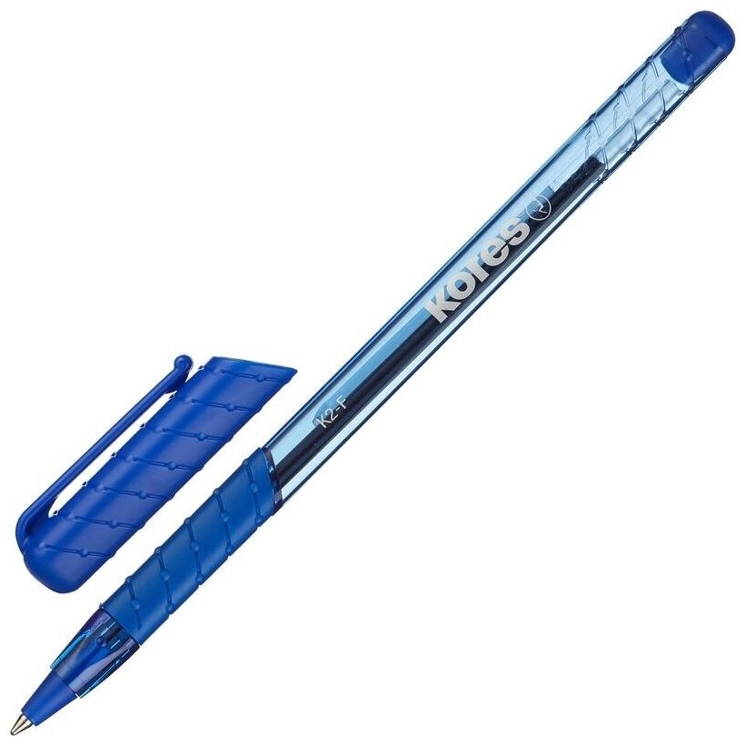 Ручка шариковая Kores К2 (0.5мм, синий цвет чернил, трехгранная) 12шт.