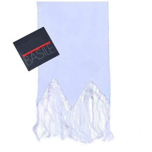 Шелковый нежно-голубой шарф Basile 844435 голубого цвета
