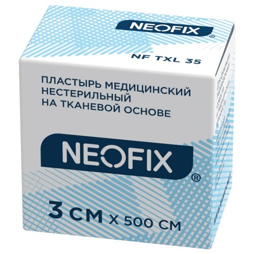 Пластырь медицинский на тканевой основе NEOFIX TXL, 3х500 см, 12 шт