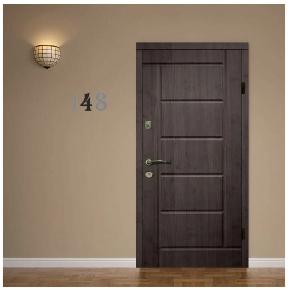 Цифра большая "4", 170х108 мм, металл 1 мм., черная. Цифры на дверь, дом, гараж, этаж (Ф) - фотография № 3