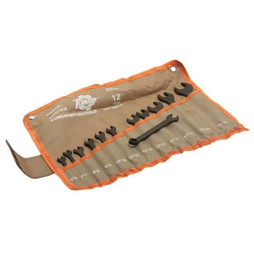 Набор ключей комбинированных 6-22мм 12 предметов изгиб 15град в сумке техмаш 513121 1814₽