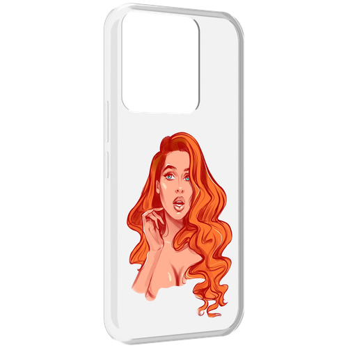 Чехол MyPads рыжая-девушка-модельной-внешности женский для Tecno Spark Go 2022 / Tecno Spark 8C задняя-панель-накладка-бампер