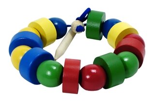 Развивающая игрушка RNToys Бусы геометрические цветные (Д-568), разноцветный