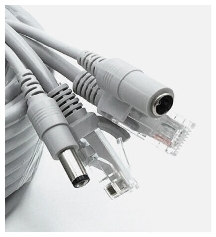 Удлинитель питания + кабель Ethernet для IP камеры видеонаблюдения Onviz 20 метров / кабель питания для уличной камеры видеонаблюдения - фотография № 3