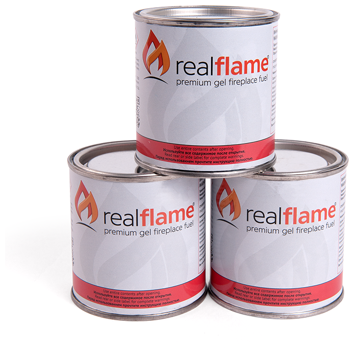 Топливо для фондю, мармитов, саджей "Real Flame" 3 банки гель 200 грамм.