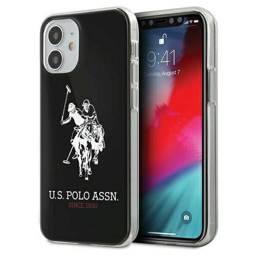 фото Чехол cg mobile u. s. polo assn. pc/tpu shiny double horse hard для iphone 12 mini, цвет черный (ushcp12stpuhrbk)