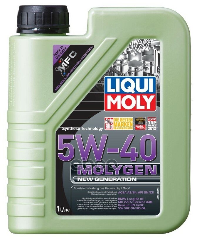 Liqui moly Molygen New Generation 5w40 Нс-Синтетическое Моторное Масло 1л. Liqui Moly 9053 В Подольске