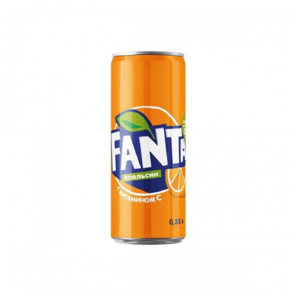 Напиток б/а газ. Fanta Orange 330 мл ж/б sleem Упаковка 24 шт - фотография № 1