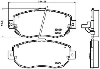 Дисковые тормозные колодки передние NISSHINBO NP1073 для Lexus, Toyota (4 шт.)