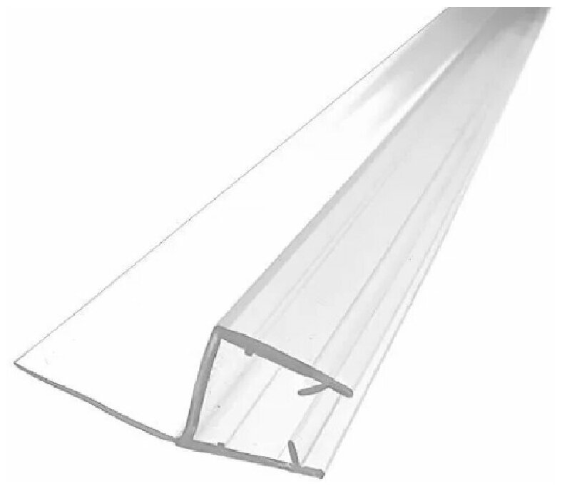 Уплотнитель для стекла в душевой 8 мм длина 110 см лепесток 10 мм прозрачный, соединение стекло-стекло - фотография № 6