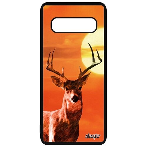 фото Противоударный чехол на мобильный // samsung galaxy s10 // "олень" косуля дичь, utaupia, оранжевый