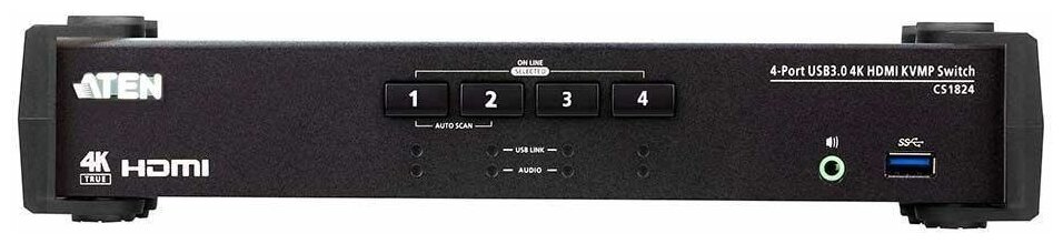 Настольный KVM Переключатель ATEN CS1824 / CS1824-AT-G, 4-портовый настольный USB 3.0, ... ATEN CS1824-AT-G