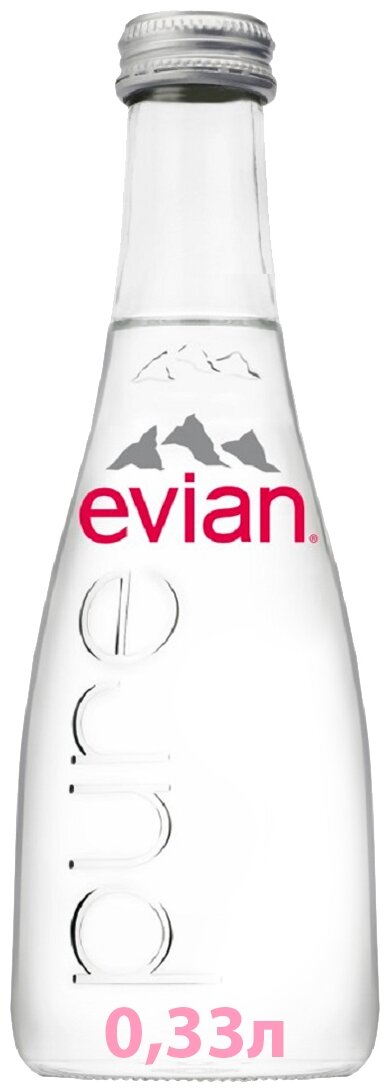 Вода Evian минеральная природная столовая негазированная, стекло, 0,33 л