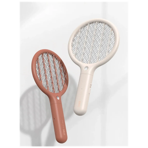 Электрическая мухобойка Xiaomi SOTHING NET Electric Mosquito Swatter Бежевая со светодиодным освещением