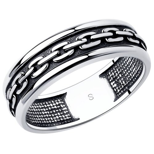 Кольцо SOKOLOV, серебро, 925 проба, чернение, размер 20 кольцо sokolov серебро 925 проба чернение размер 20 5 черный