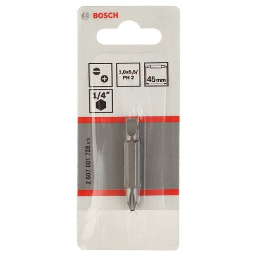 Бита Bosch (2607001738) PH2/S1.0х5.5 45 мм двухсторонняя (1 шт.)