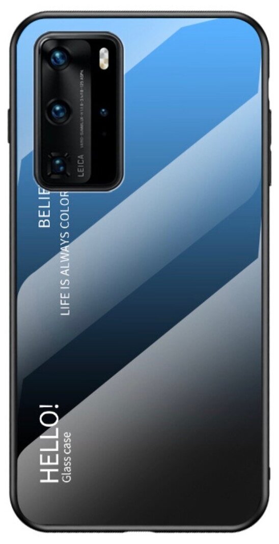 Чехол-бампер MyPads для Samsung Galaxy A21s SM-A217F (2020) стеклянный из закаленного стекла с эффектом градиент зеркальный блестящий переливающи.