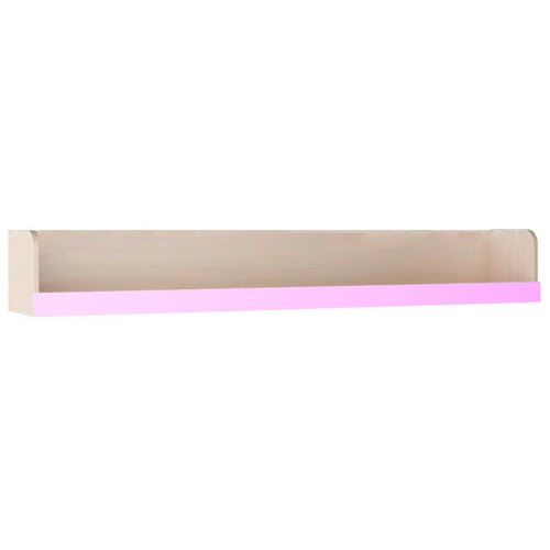 Полка Миф Юниор-3 розовый металл / дуб беленый