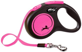 Поводок-рулетка Flexi New Neon tape S 5m 15kg pink