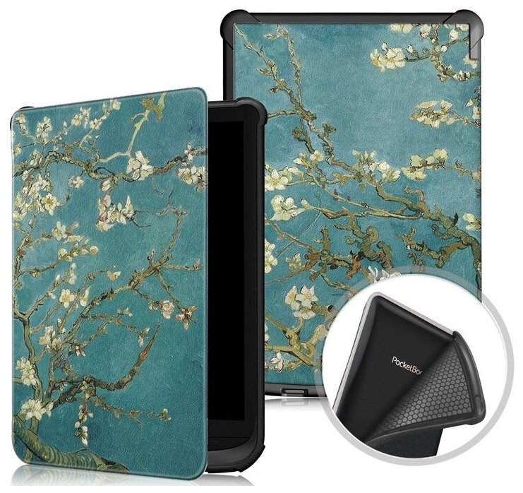Чехол-обложка футляр MyPads для PocketBook 740 тонкий с магнитной застежкой необычный с красивым рисунком тематика Сакура