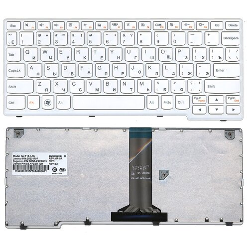 Клавиатура для ноутбука Lenovo 25201636 белая с рамкой 218000₽