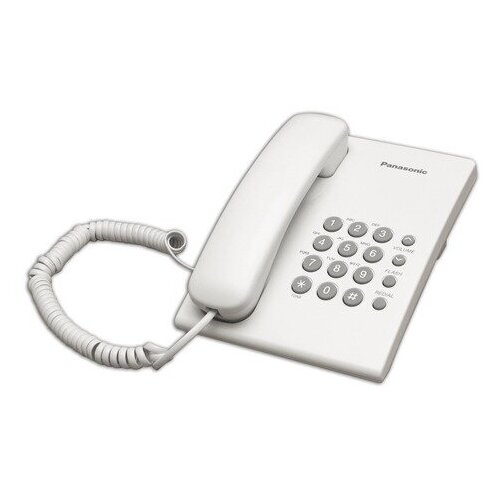 Телефон PANASONIC KX- TS2350RUW, белый, повторный набор, тональный/ импульсный режим