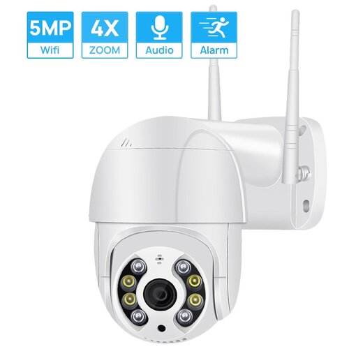 5MP PTZ IP Камера Wi-Fi обнаружения человека аудио запись P2P RTSP 4X цифровой зум 450000₽